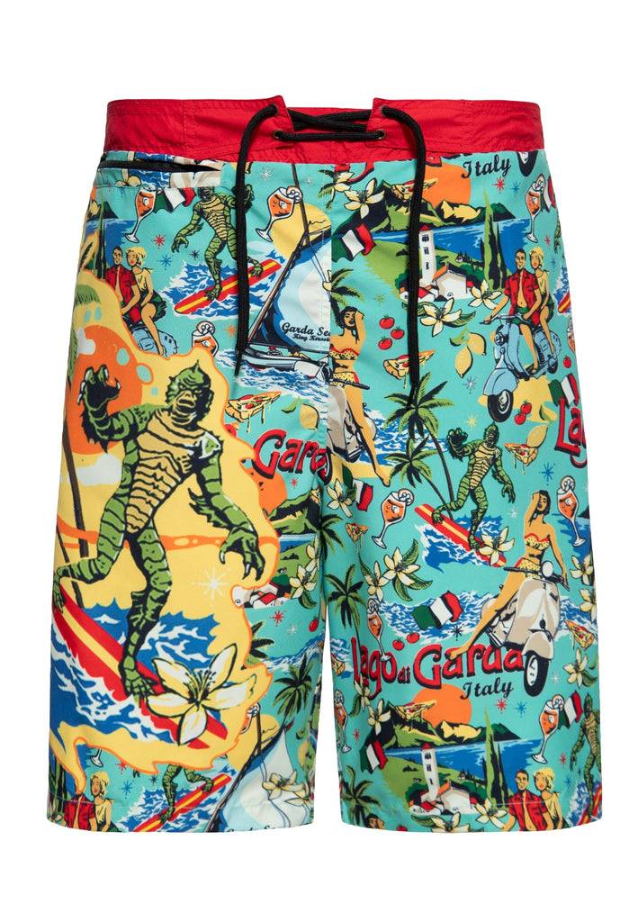 Queen Kerosin Badeshorts «Il mostro del Lago di Garda» Saisonschlussverkauf