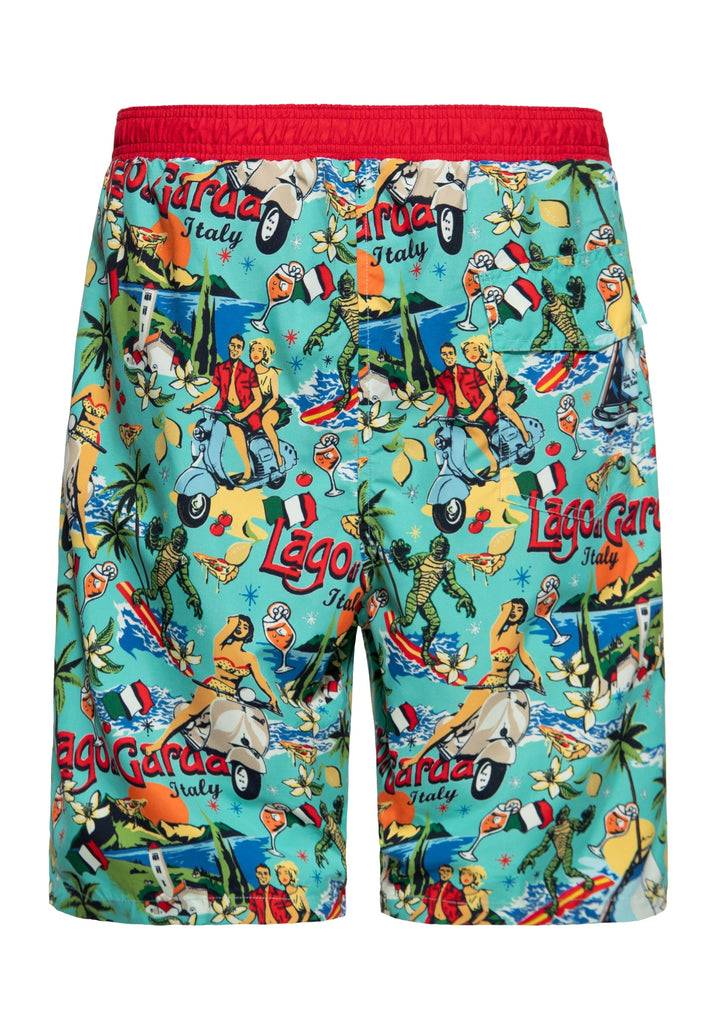 Queen Kerosin Badeshorts «Il mostro del Lago di Garda» Saisonschlussverkauf