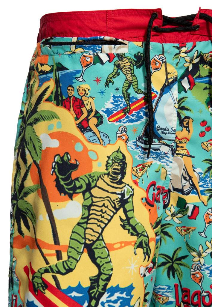 Queen Kerosin Badeshorts «Il mostro del Lago di Garda» Saisonschlussverkauf