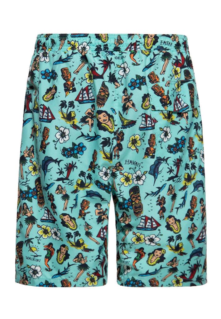 Queen Kerosin Badeshorts «Hawaii» Muttertagsangebot