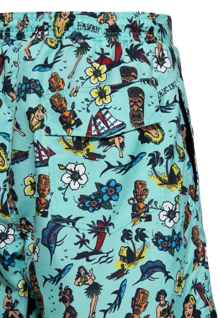 Queen Kerosin Badeshorts «Hawaii» Muttertagsangebot