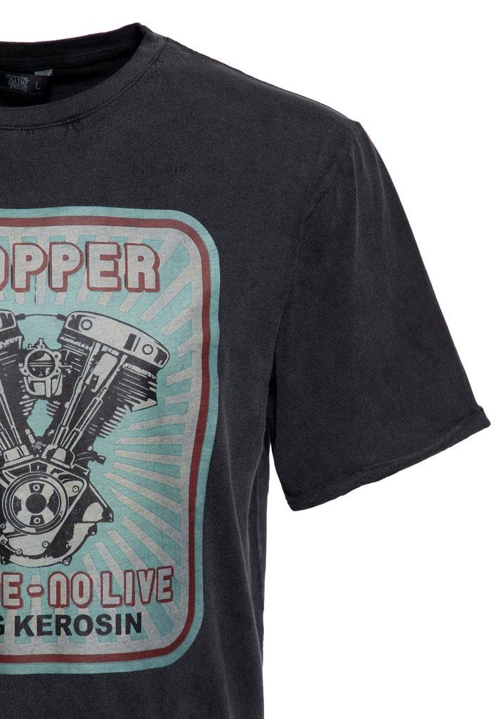 Queen Kerosin Acid-Washed T-Shirt «No Ride No Life» Jubiläumsangebot