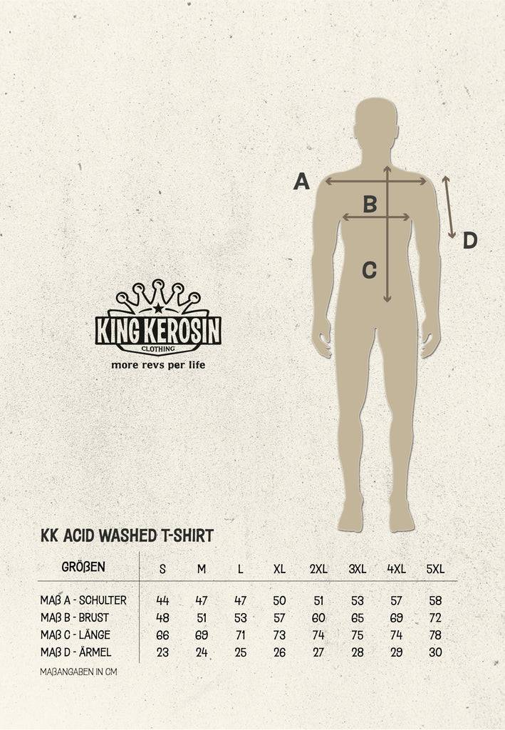 Queen Kerosin Acid-Washed T-Shirt «Split The Road» Lagerräumung
