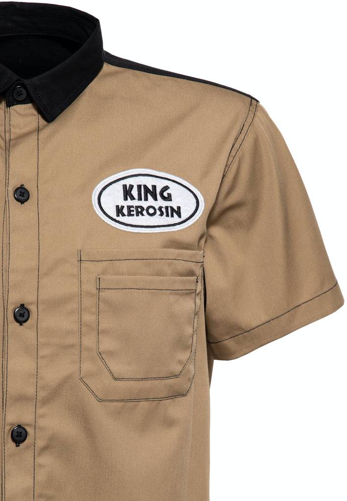 Queen Kerosin Workwear Kurzarm Hemd «All You Need is Beer» Clearance-Verkauf