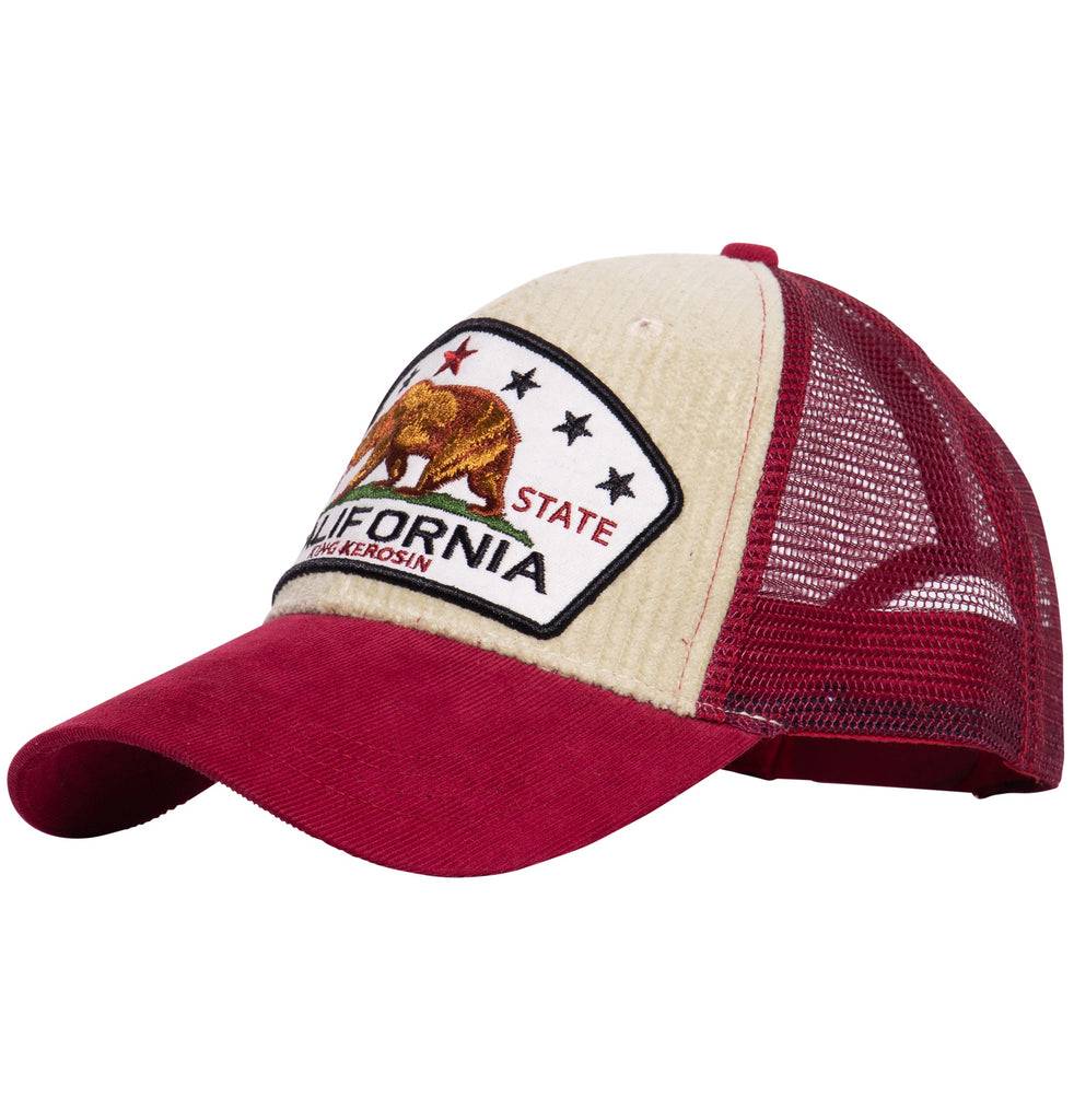 Queen Kerosin Trucker Cap mit Cord «California Bear» zollfrei