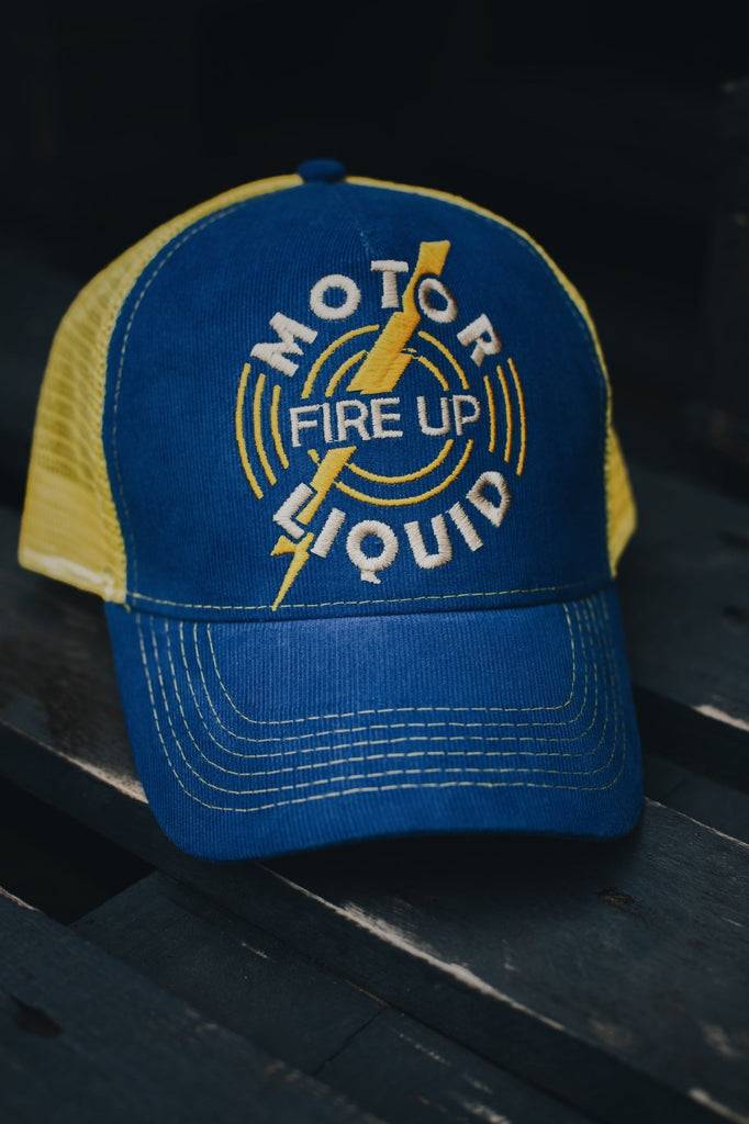Queen Kerosin Trucker Cap aus Feincord mit kontrastierendem Mesh «Fire Up» Online