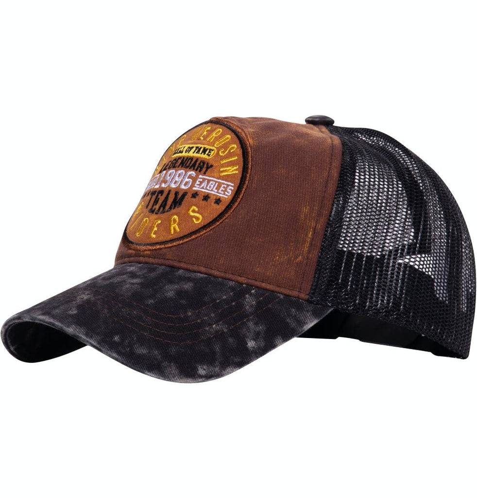 Queen Kerosin Trucker Cap mit Enzymwash und Stickerei «Legendary Team» Outlet