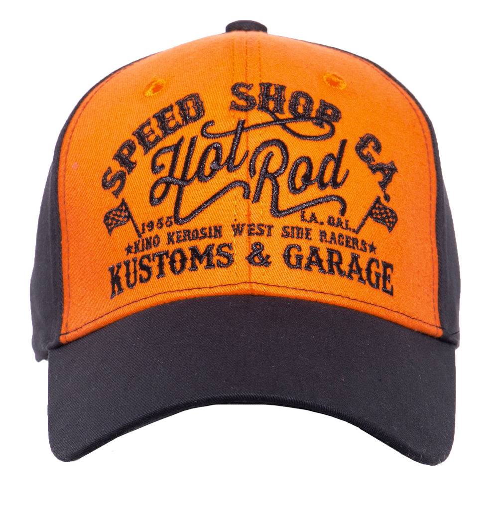 Queen Kerosin Baseball Cap mit Print auf der Schirmunterseite «Hot Rod» Schlussverkauf