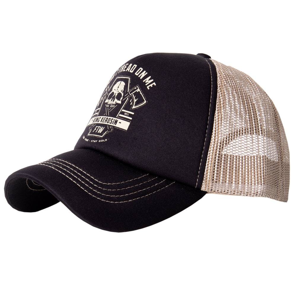 Queen Kerosin Trucker Cap»Don´t tread on me«mit Printmotiv «Don´t tread on me» Fabrikverkauf