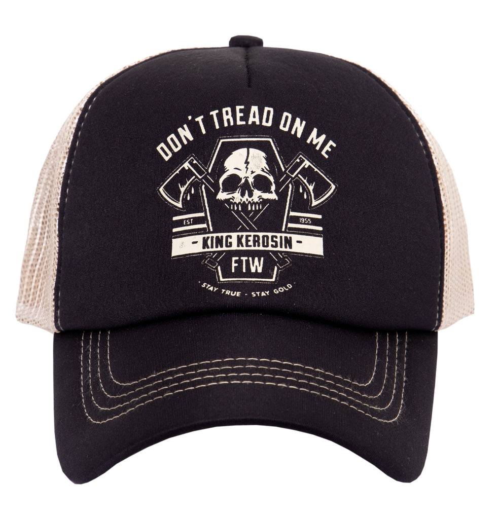 Queen Kerosin Trucker Cap»Don´t tread on me«mit Printmotiv «Don´t tread on me» Fabrikverkauf
