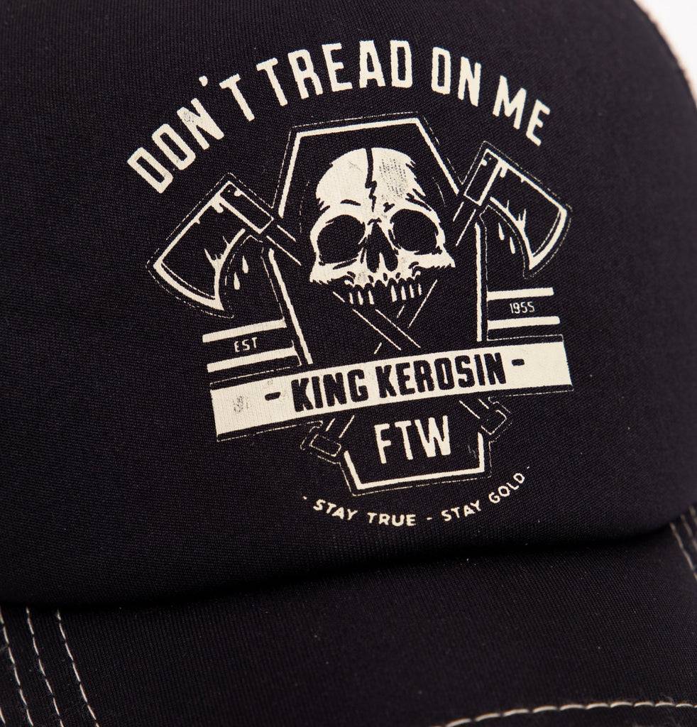 Queen Kerosin Trucker Cap»Don´t tread on me«mit Printmotiv «Don´t tread on me» Fabrikverkauf
