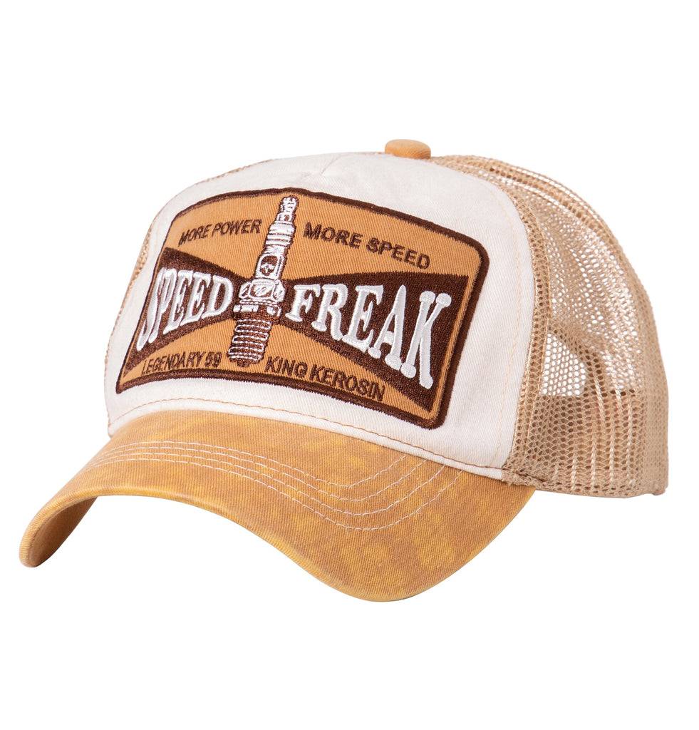 Queen Kerosin Trucker Cap in Used-Optik «Speed Freak» Fabrikpreis