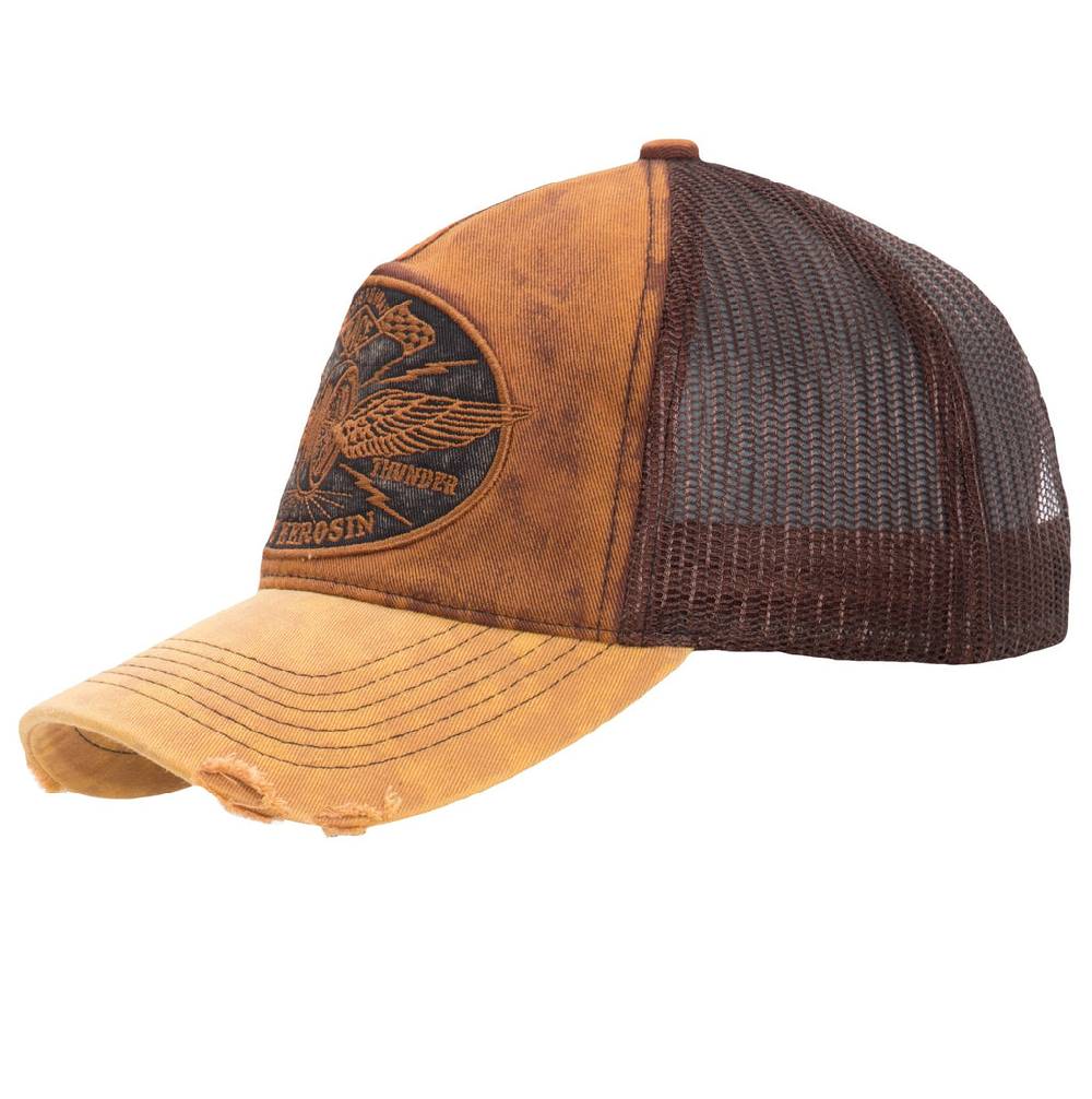 Queen Kerosin Trucker Trucker Cap im Vintage Jeans Look «Ride like Thunder» Flash Sale