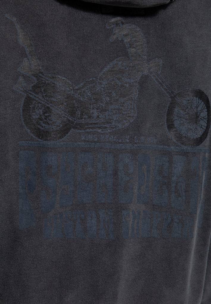 Queen Kerosin Acid washed Zip Hoodie «Psychedelic Custom Chopper» Letzte 2 Tage