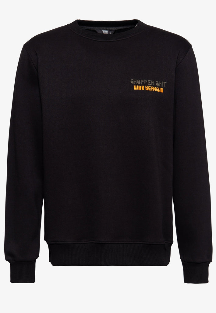 Queen Kerosin Longsleeve Sweater «Chopper Shit» Bis zu 60% Rabatt