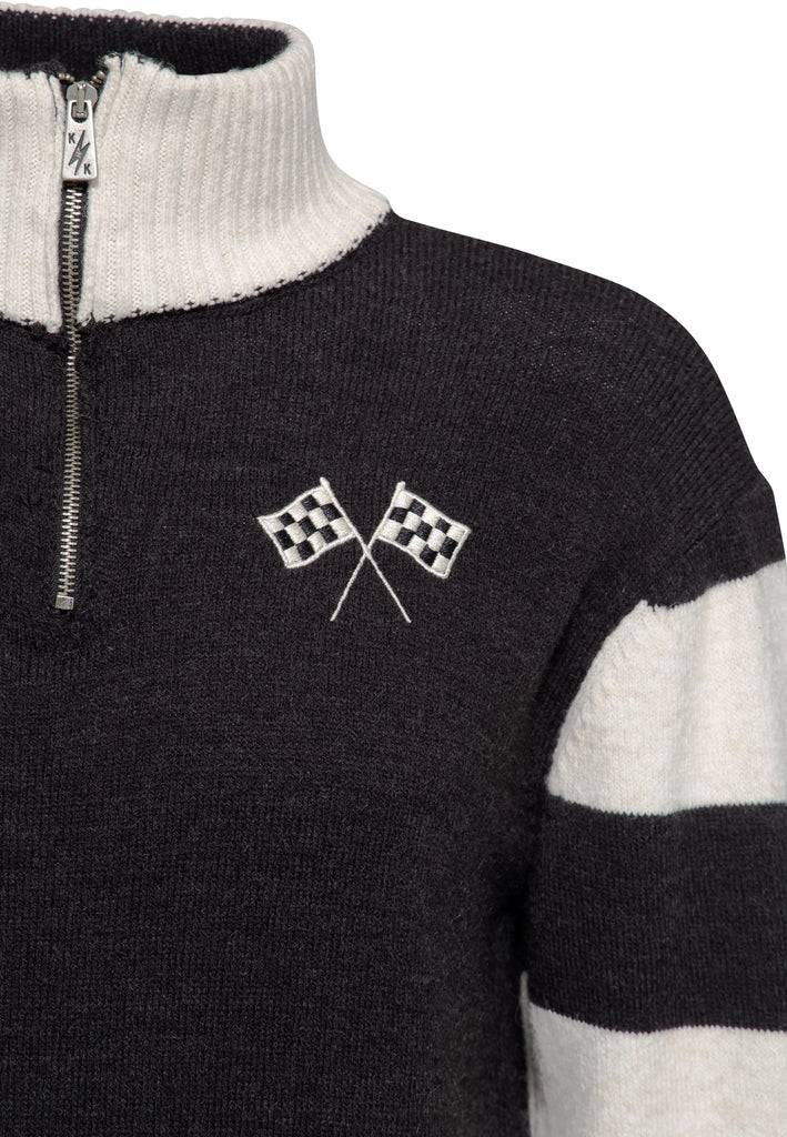 Queen Kerosin Strickpullover «KK Motor Crew» Nur für heute