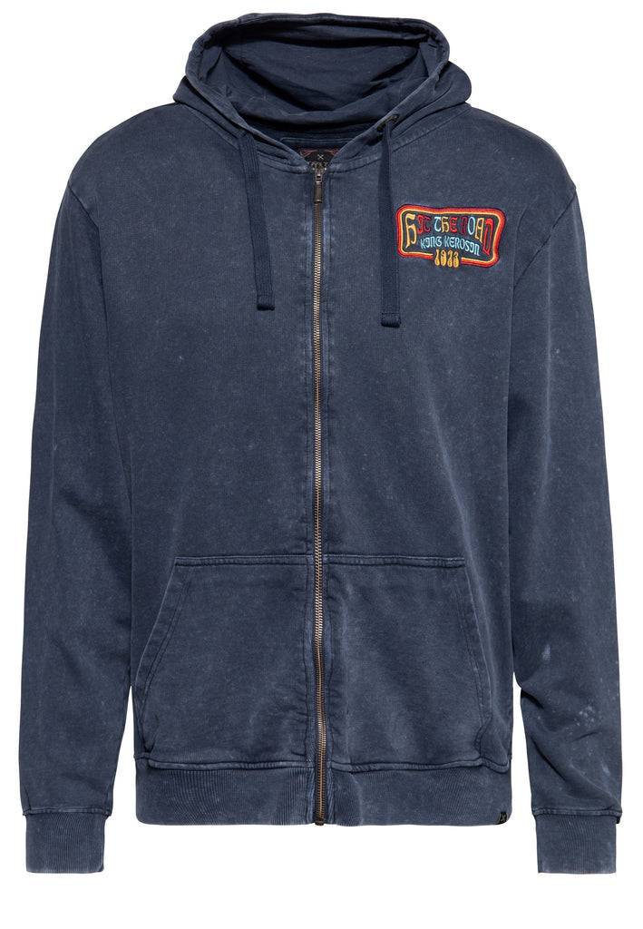 Queen Kerosin Sweatjacke Acidwash «Hit The Road Jack» Sonderangebot der Fabrik