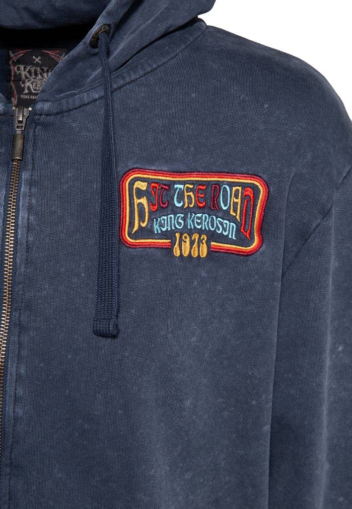 Queen Kerosin Sweatjacke Acidwash «Hit The Road Jack» Sonderangebot der Fabrik