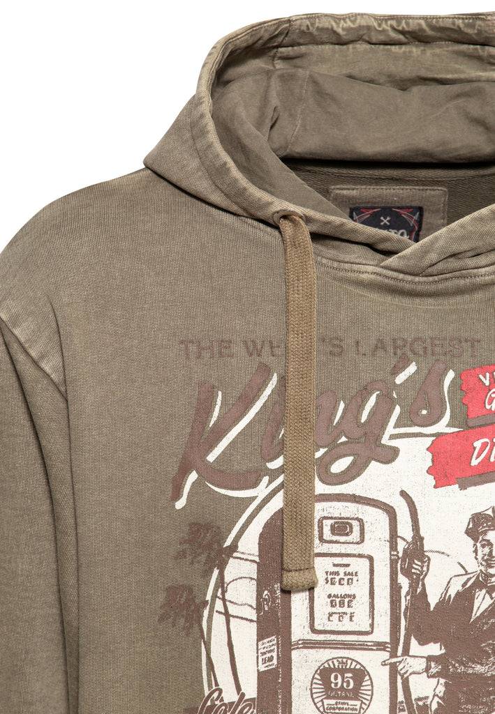 Queen Kerosin Hoodie Acidwash «Kings» Vierteljährliche Förderung