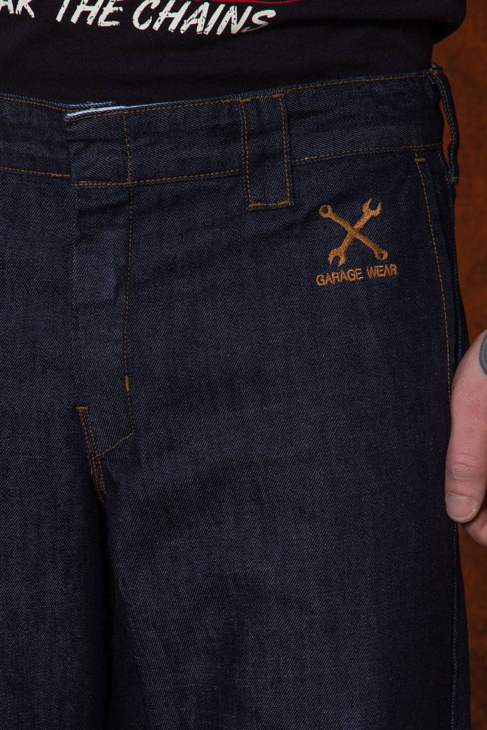 Queen Kerosin Straight Fit Jeans im Workwear-Style «Garage Wear» Outlet