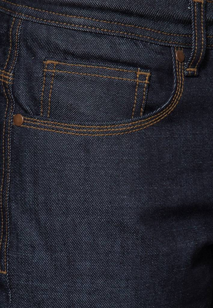 Queen Kerosin Denim Shorts mit Pintstripe Stitching «50s Workwear» Fabrikverkauf