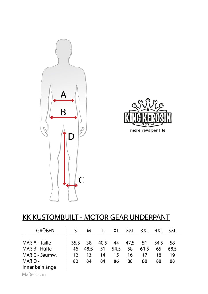 Queen Kerosin Motorradunterhose «Kustombuilt - Motor Gear» Fabrikpreis