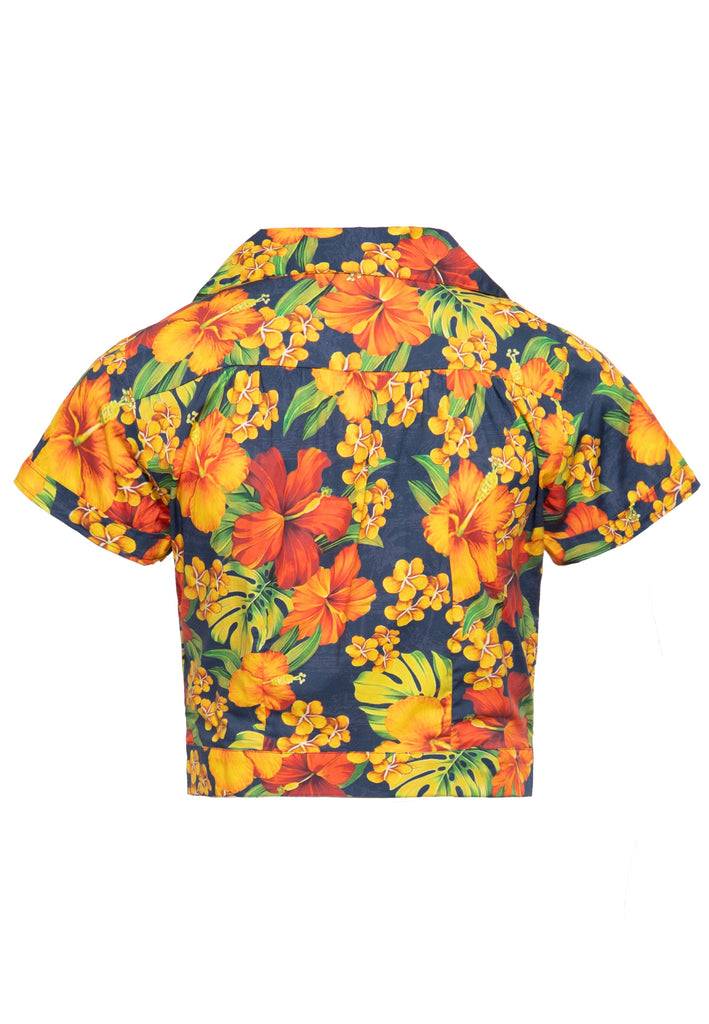 Queen Kerosin Hawaiibluse «Hibiskus» Versandkostenfrei