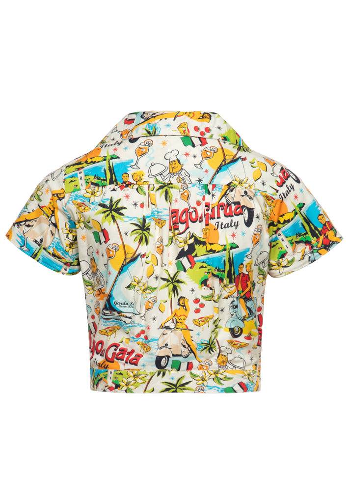 Queen Kerosin Hawaiibluse «Lago di Garda» Großer Ausverkauf