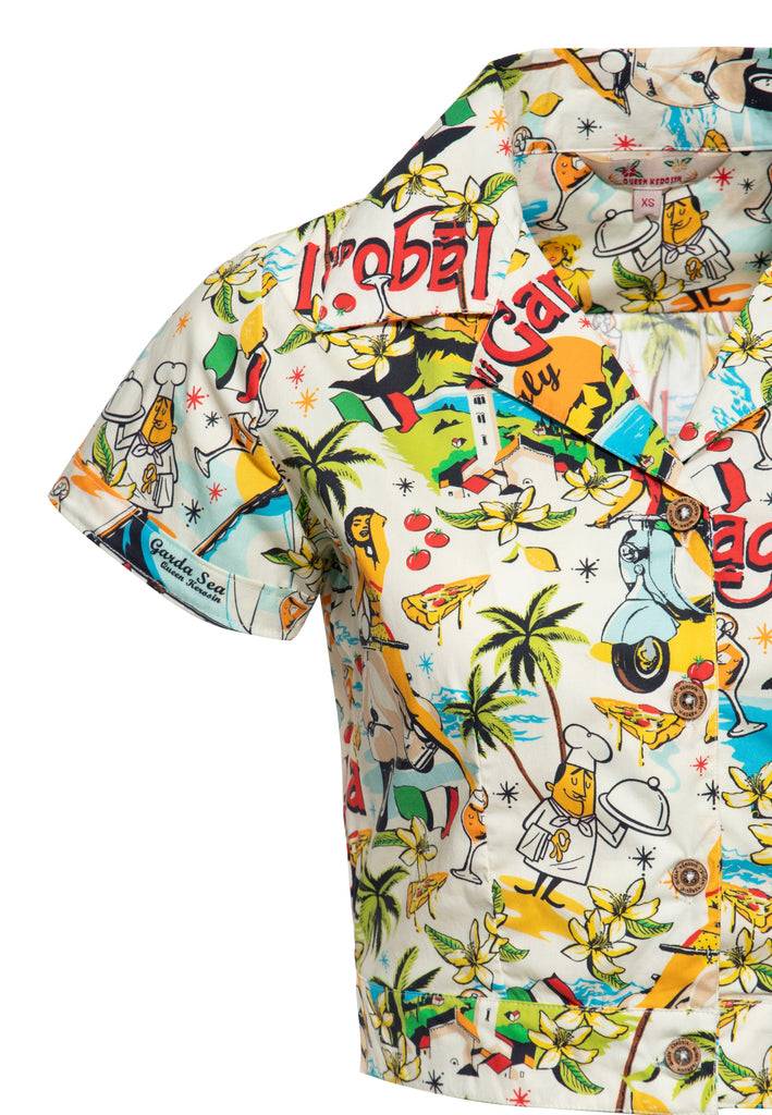 Queen Kerosin Hawaiibluse «Lago di Garda» Großer Ausverkauf