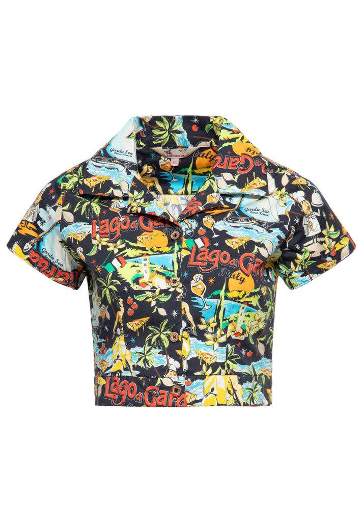 Queen Kerosin Hawaiibluse «Lago di Garda» Großer Ausverkauf