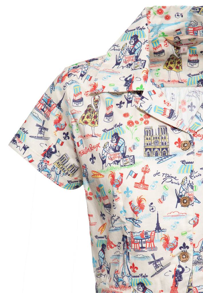 Queen Kerosin Hawaiibluse «Paris» Flash Sale