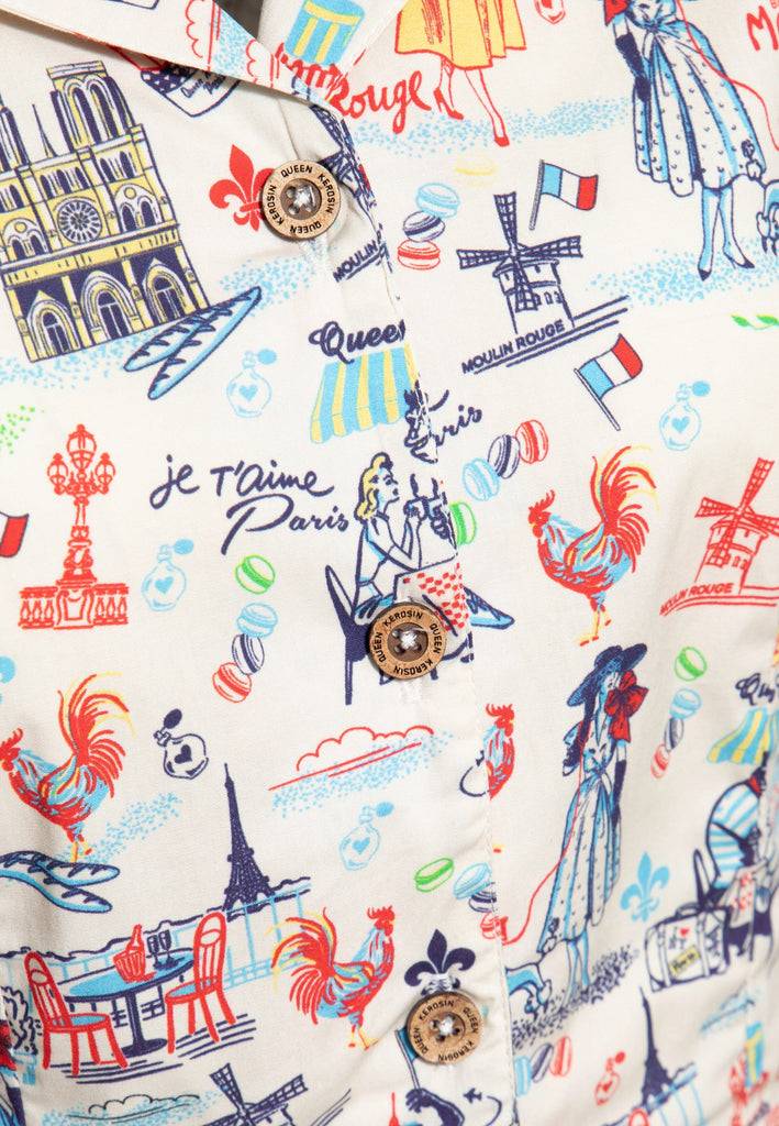 Queen Kerosin Hawaiibluse «Paris» Flash Sale