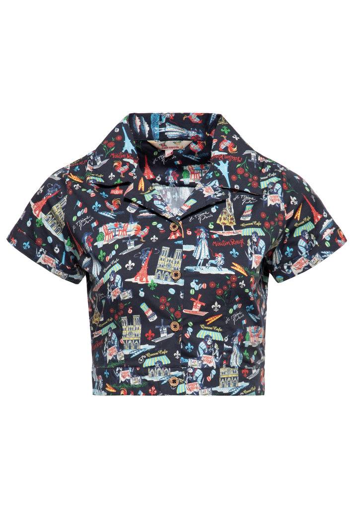 Queen Kerosin Hawaiibluse «Paris» Flash Sale