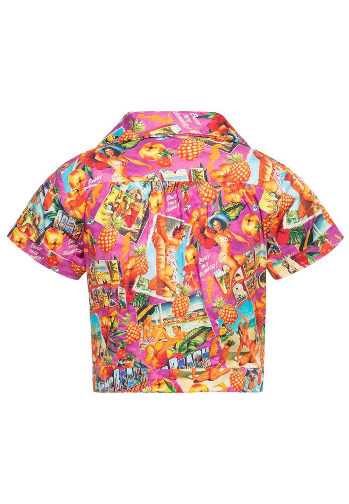 Queen Kerosin Hawaiibluse «Miami & Long Beach» Begrenztes Angebot