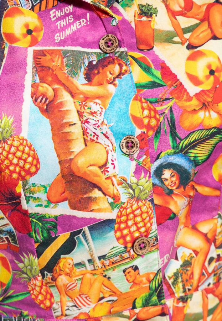 Queen Kerosin Hawaiibluse «Miami & Long Beach» Begrenztes Angebot