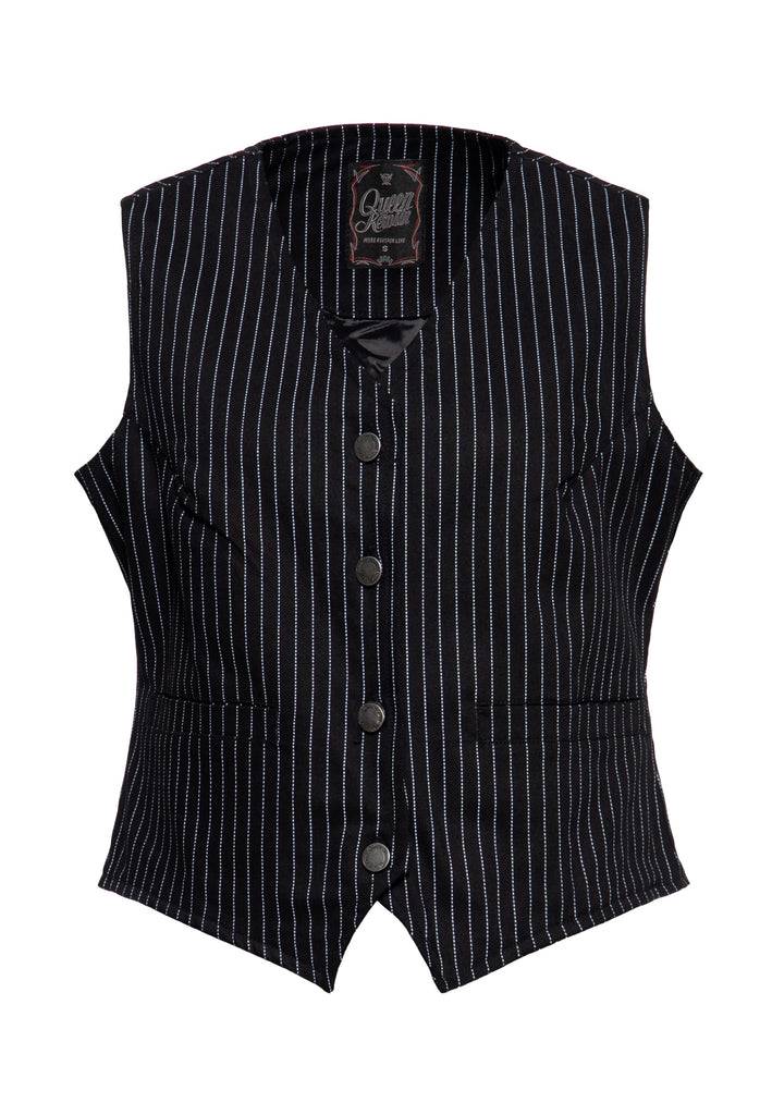 Queen Kerosin Pinstripe Weste Osterangebot