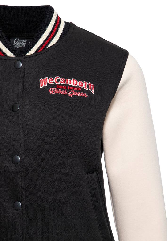 Queen Kerosin College Jacke «We Can Do It!» Kostenlose Rückgabe