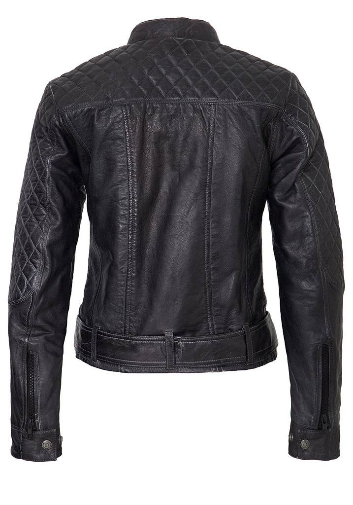 Queen Kerosin Lederjacke mit Kontrastfutter Sonderangebot der Fabrik