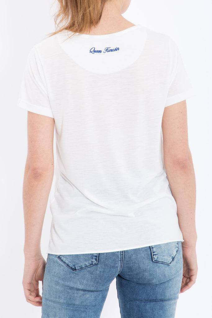 Queen Kerosin Basic T-Shirt aus Viskose-Mix Bis zu 55% Rabatt