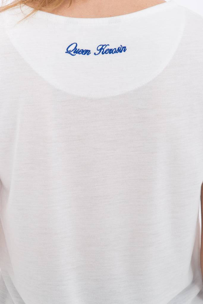 Queen Kerosin Basic T-Shirt aus Viskose-Mix Bis zu 55% Rabatt