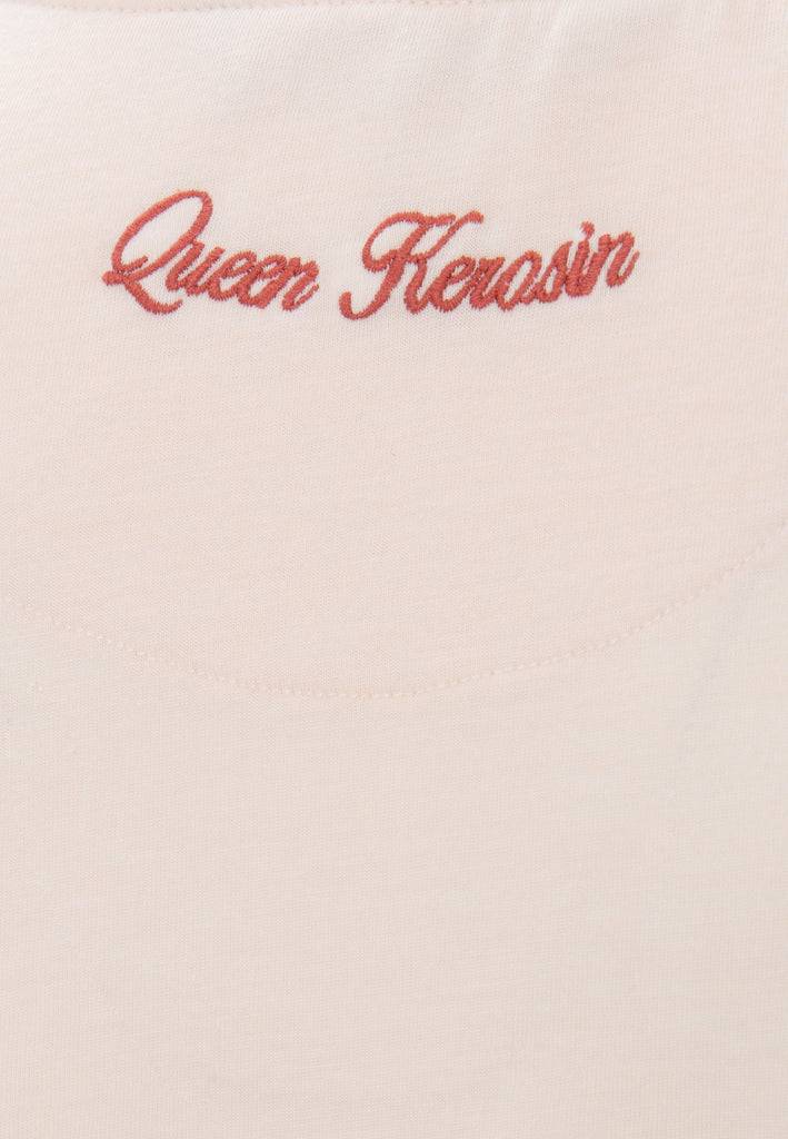 Queen Kerosin Basic Longsleeve mit offenen Abschlüssen und Logo Stickerei Nur noch ein Tag übrig
