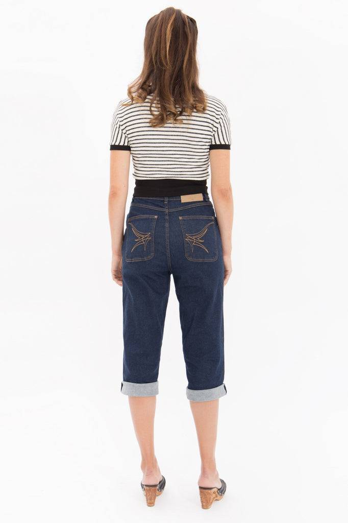 Queen Kerosin High Waist Capri Jeans mit seitlichem Reißverschluss Riesige Rabatte