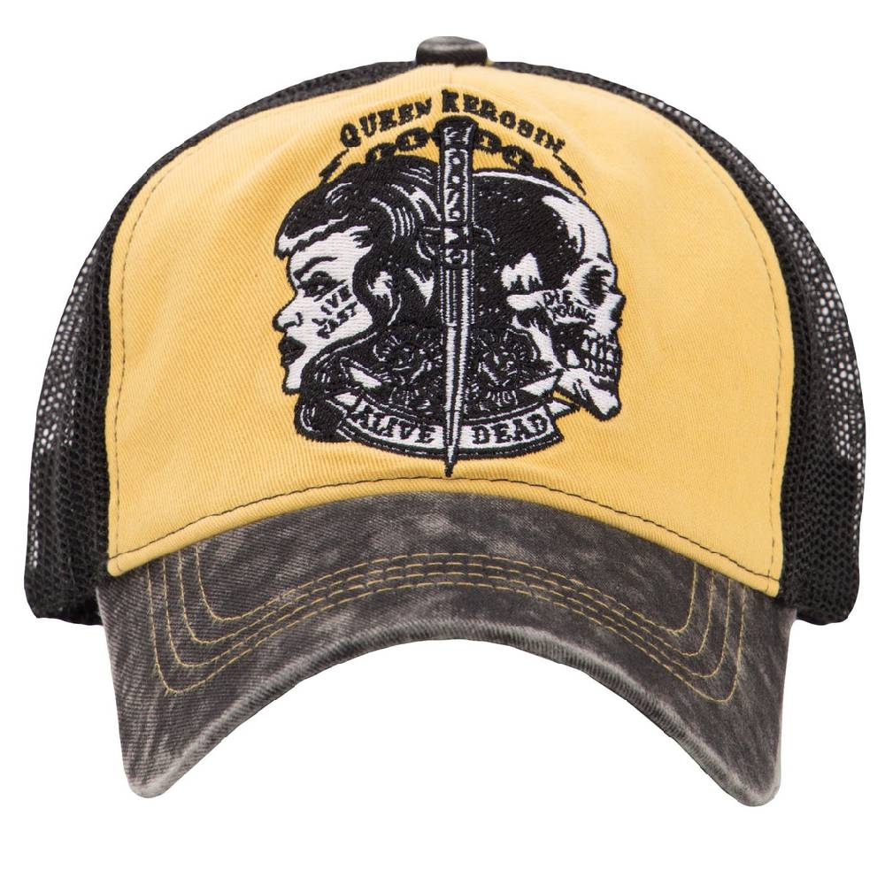 Queen Kerosin Trucker Cap in Vintage Waschung »Alive Dead« Speichern exportieren