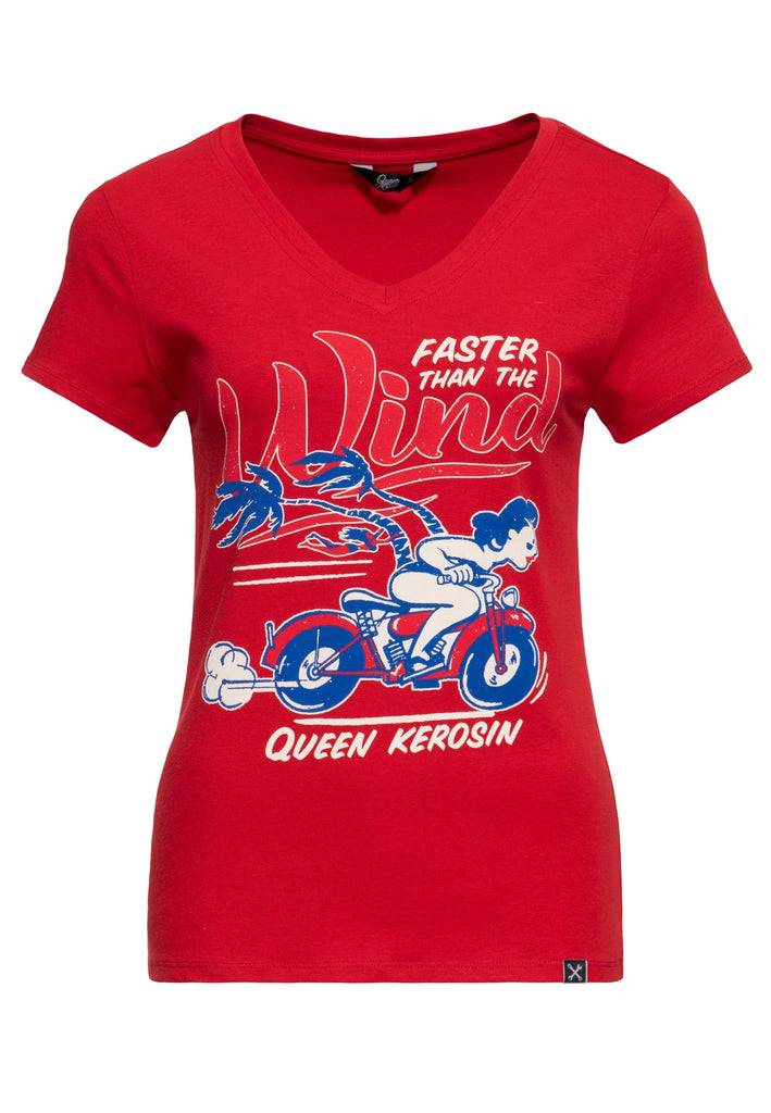 Queen Kerosin T-Shirt «Faster Than The Wind» Verkauf