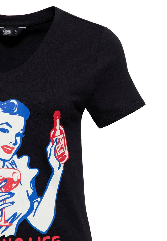 Queen Kerosin T-Shirt «No Gin No Life» Angebote