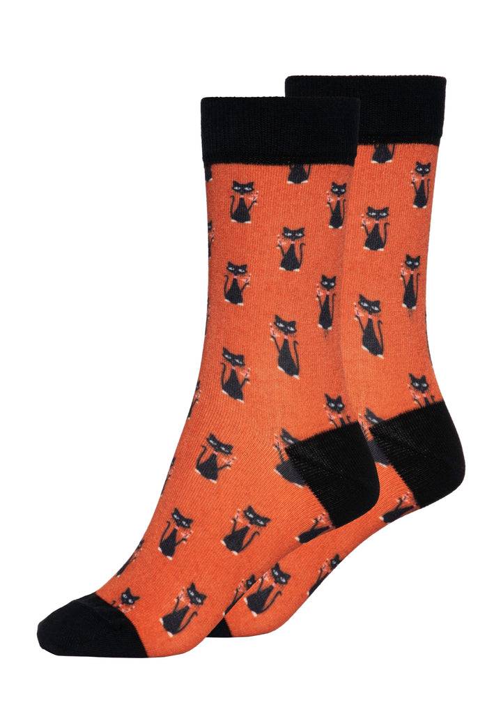 Queen Kerosin Socken «Cat» Großer Ausverkauf