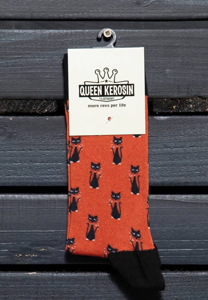 Queen Kerosin Socken «Cat» Großer Ausverkauf