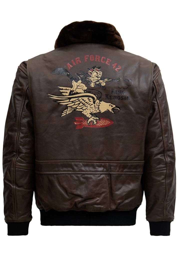 Queen Kerosin Leder Aviator Jacke «Air Force 42» Begrenzt auf 3 Tage