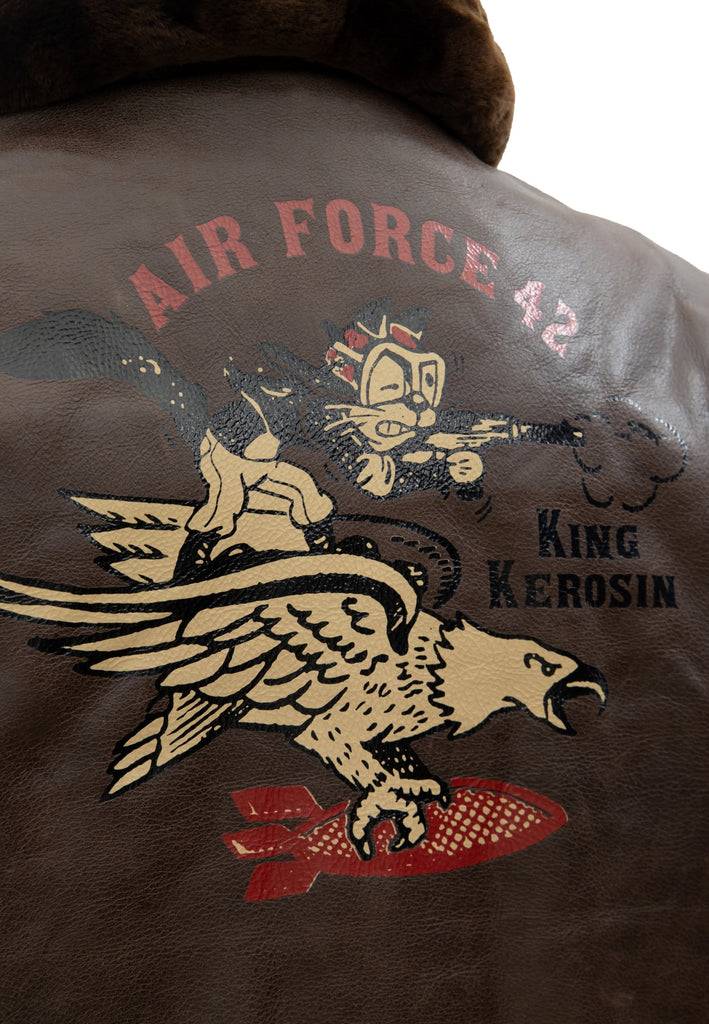 Queen Kerosin Leder Aviator Jacke «Air Force 42» Begrenzt auf 3 Tage