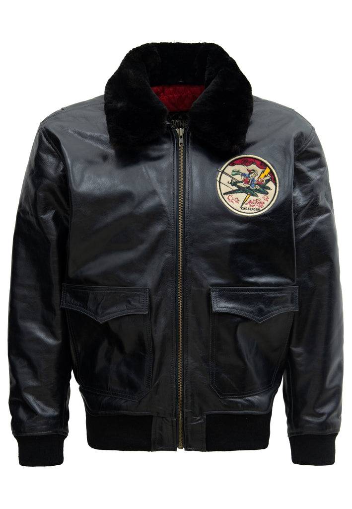 Queen Kerosin Leder Aviator Jacke «Air Force 42» Speichern exportieren